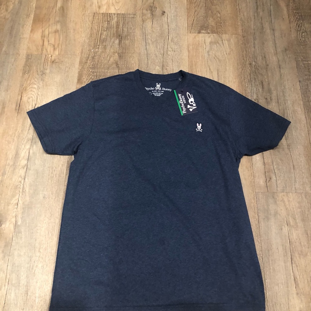 Psycho Bunny Blue V Neck size 6 or L new with tag.